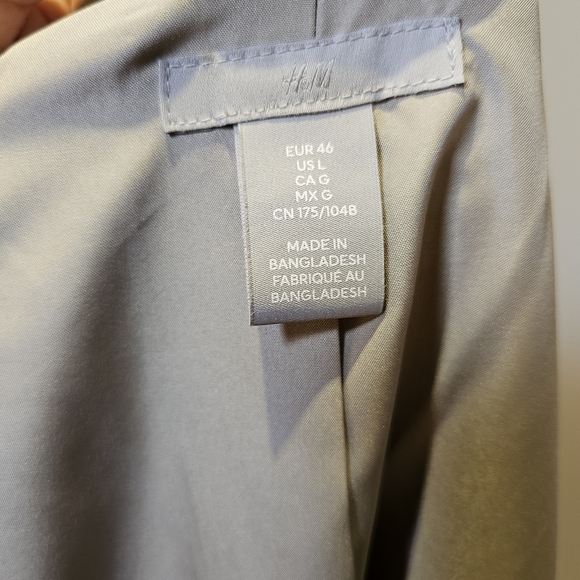 NWT H&M tan beige single breasted 1 button lined womens oversized blazer L US. - Picture 9 of 12